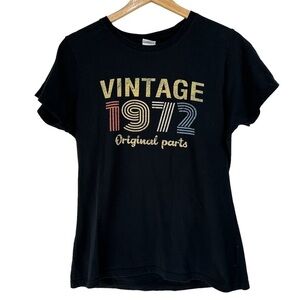 Women’s Vintage 1972 Original Parts Black T-Shirt, Large